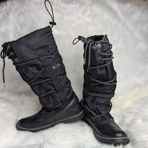 Pajar women’s Grip Leather snow winter boots Size 10 Black